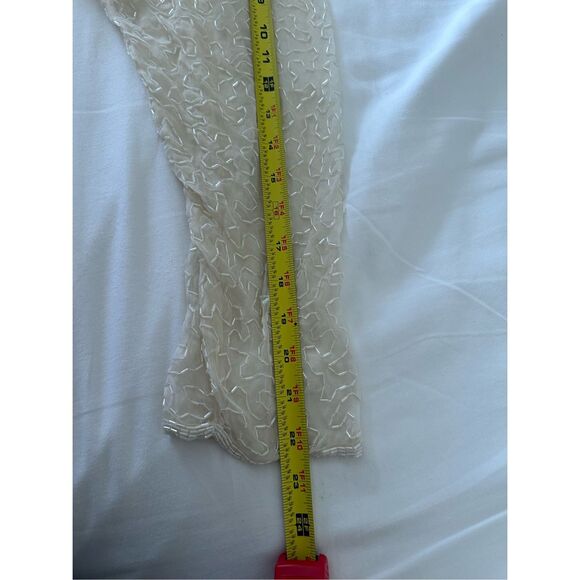Vintage silk bead sequin long sleeve XL - Picture 5 of 13